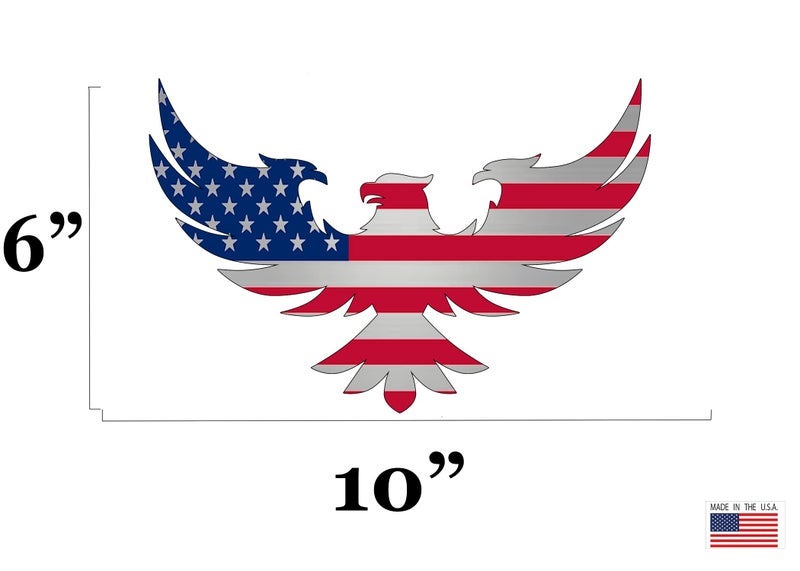 روج ريفر تاكتيكال ملصق سيارة أمريكي إيجل أمريكي 10x6 بعلم الولايات المتحدة الأمريكية، ملصق نافذة قصوص وطني، ملصق فينيل للسيارة، شاحنة RV، دعم قوارب الجيش الأمريكي - Image 2